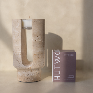 Sable Arch | Natural Stone Maxi Tea Light Candle Holder | Inc. Pack of x3 Maxi Tea Lights