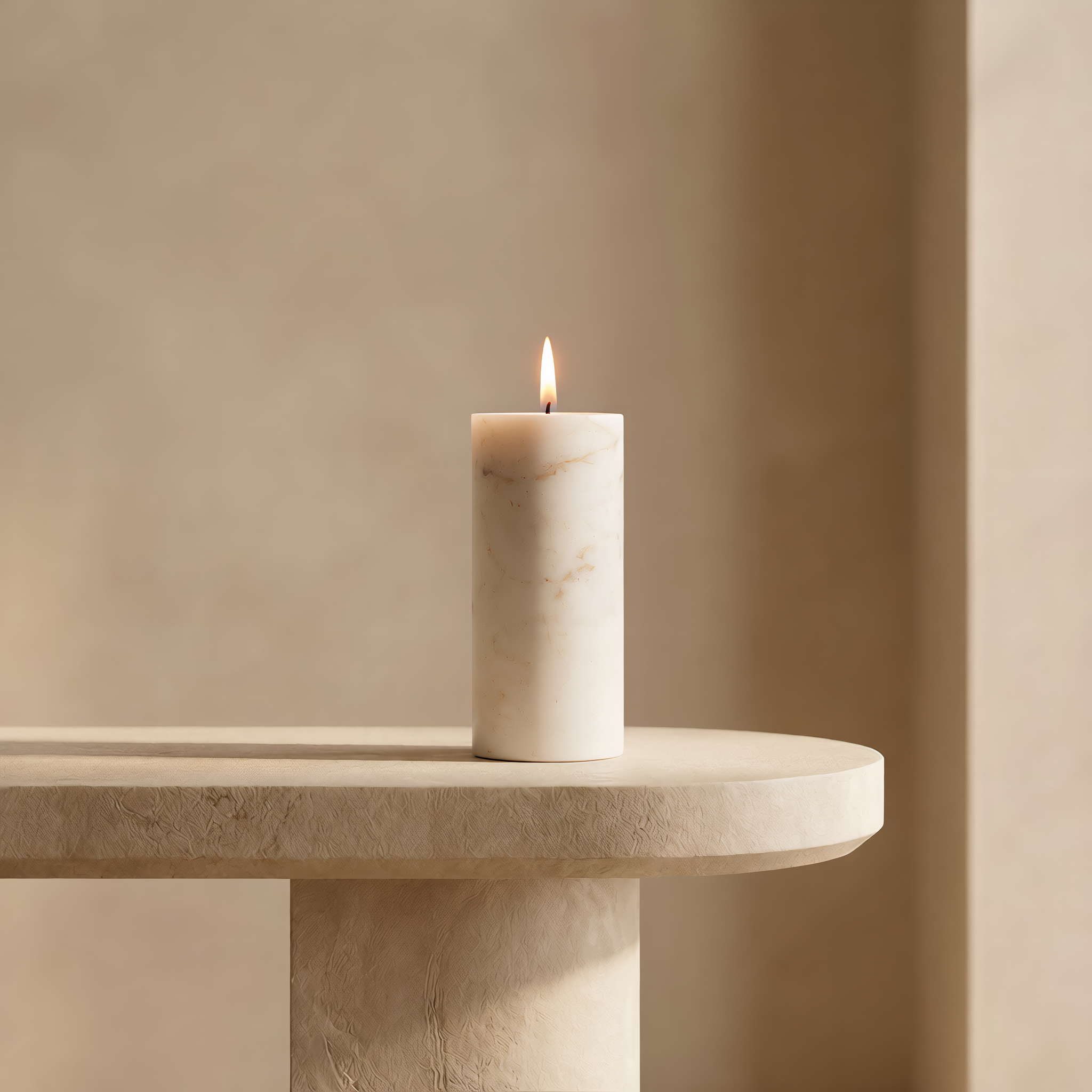 Luna Cove | Natural Stone Maxi Tea Light Candle Holder Vase | Inc. Pack of x3 Maxi Tea Lights