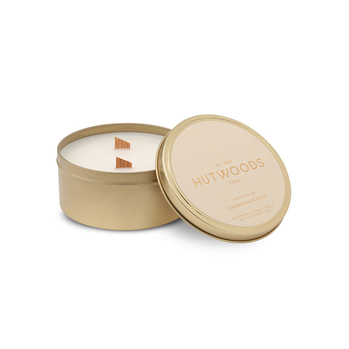Frankincense & Myrrh Gold Travel Candle | 50+ Hours Burn Time