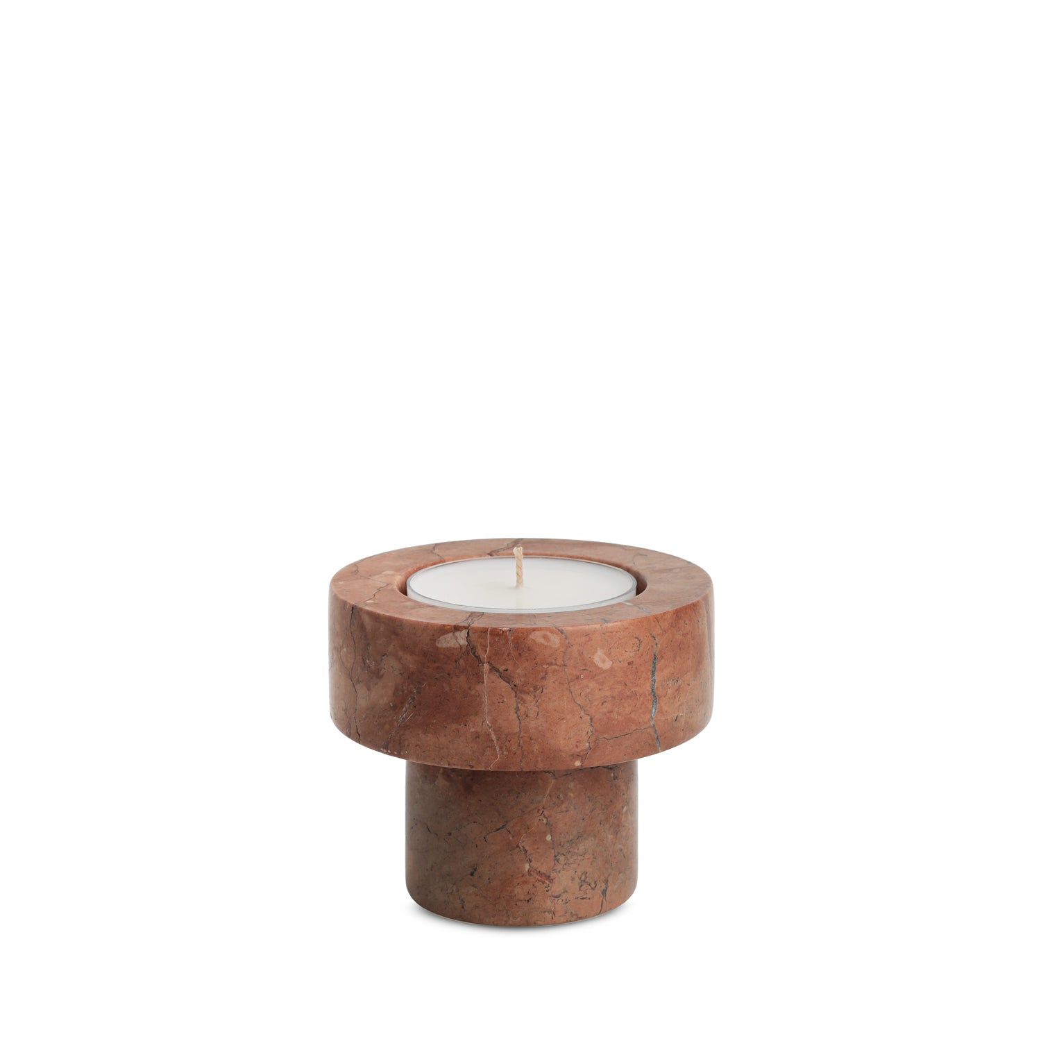 Terra Halo | Natural Stone Maxi Tea Light Candle Holder | Inc. Pack of x3 Maxi Tea Lights