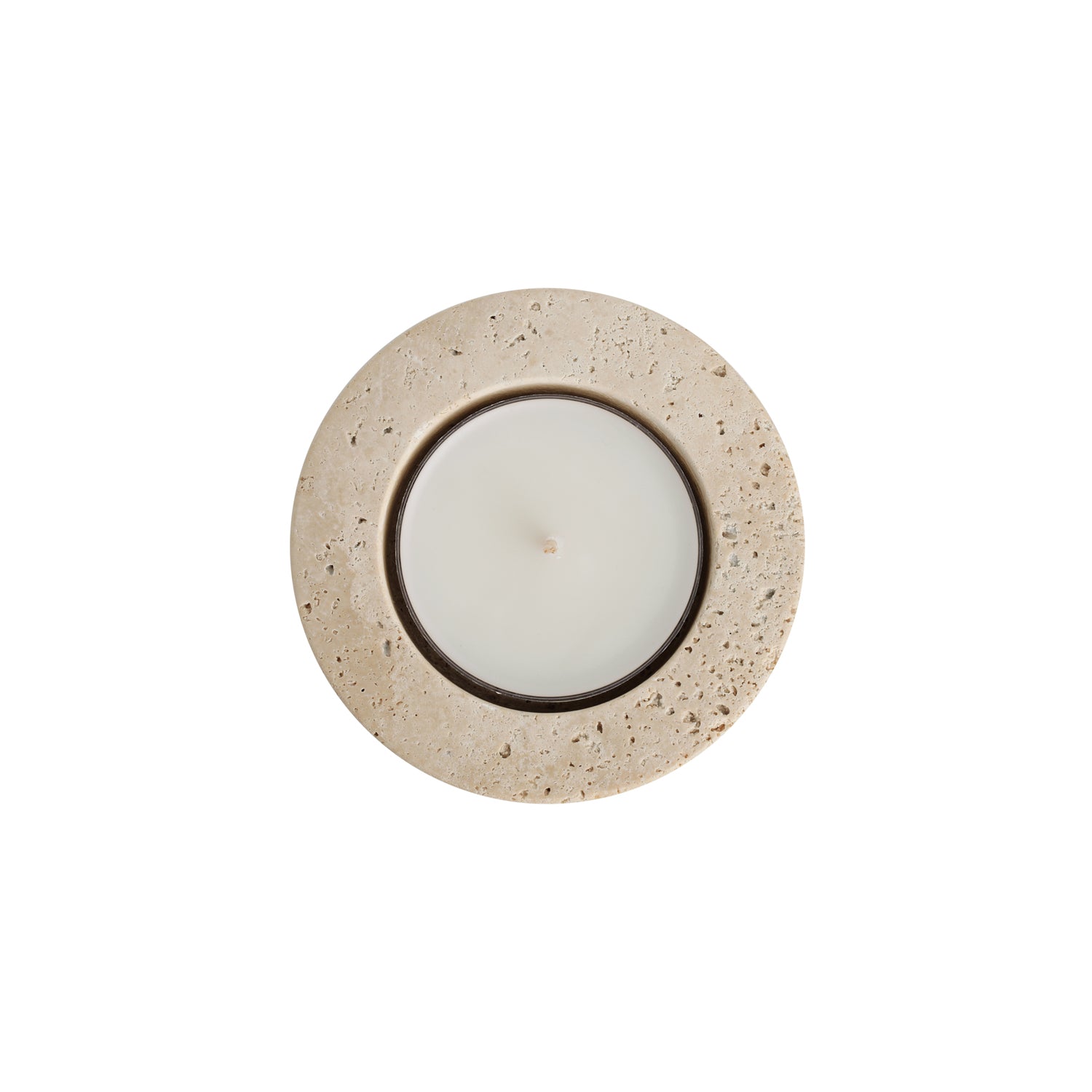 Sable Cove | Natural Stone Maxi Tea Light Candle Holder Vase | Inc. Pack of x3 Maxi Tea Lights