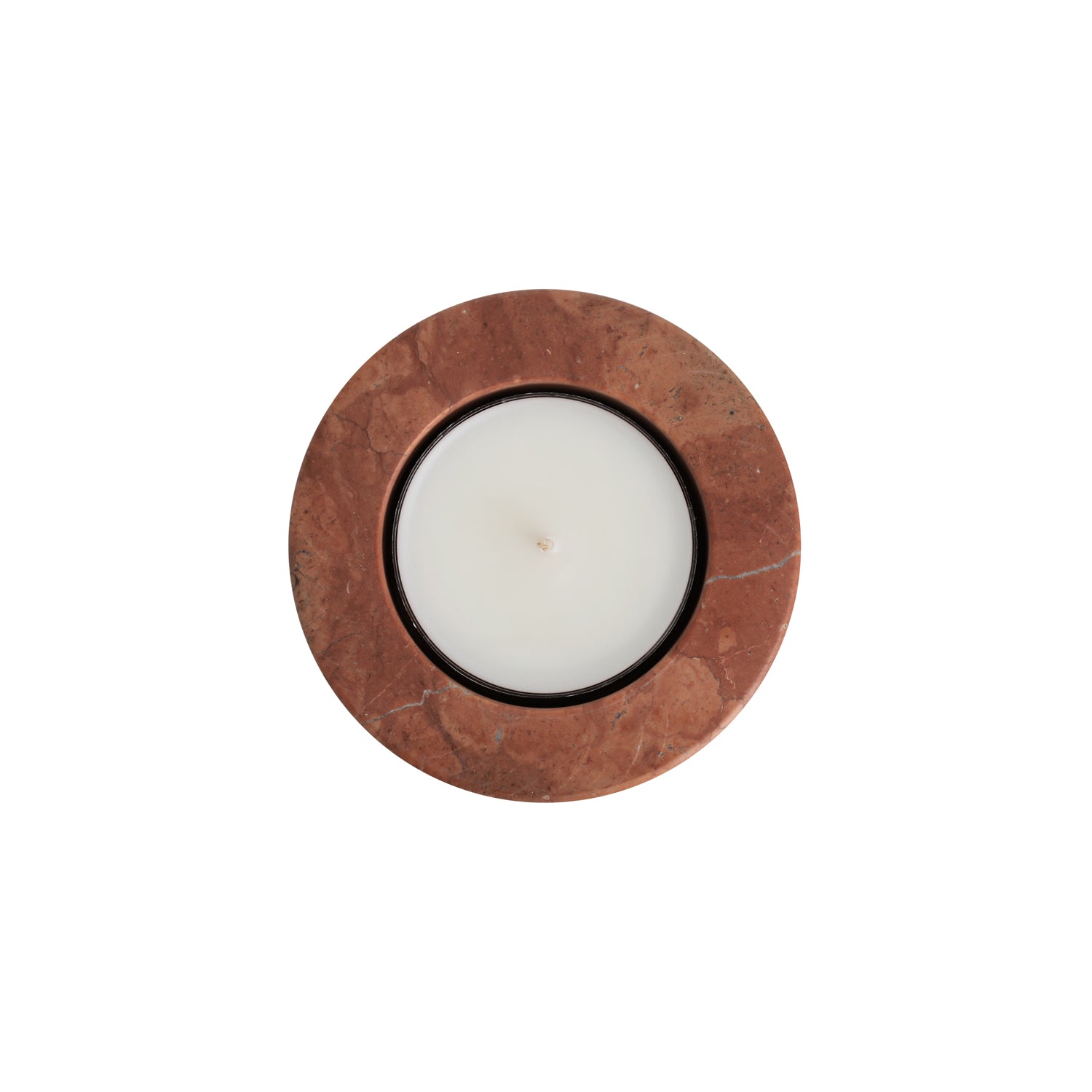 Terra Cove | Natural Stone Maxi Tea Light Candle Holder Vase | Inc. Pack of x3 Maxi Tea Lights