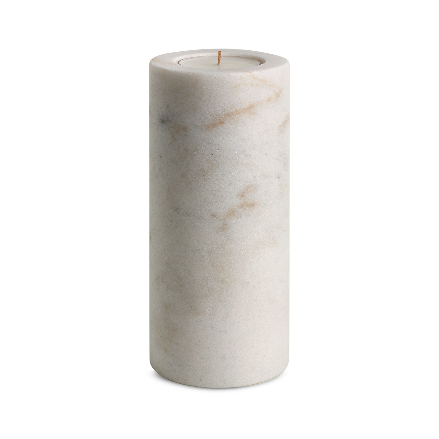 Luna Cove | Natural Stone Maxi Tea Light Candle Holder Vase | Inc. Pack of x3 Maxi Tea Lights