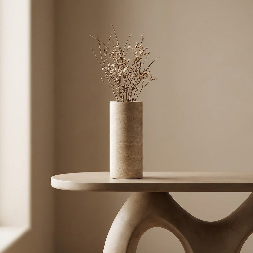 Sable Cove | Natural Stone Maxi Tea Light Candle Holder Vase | Inc. Pack of x3 Maxi Tea Lights