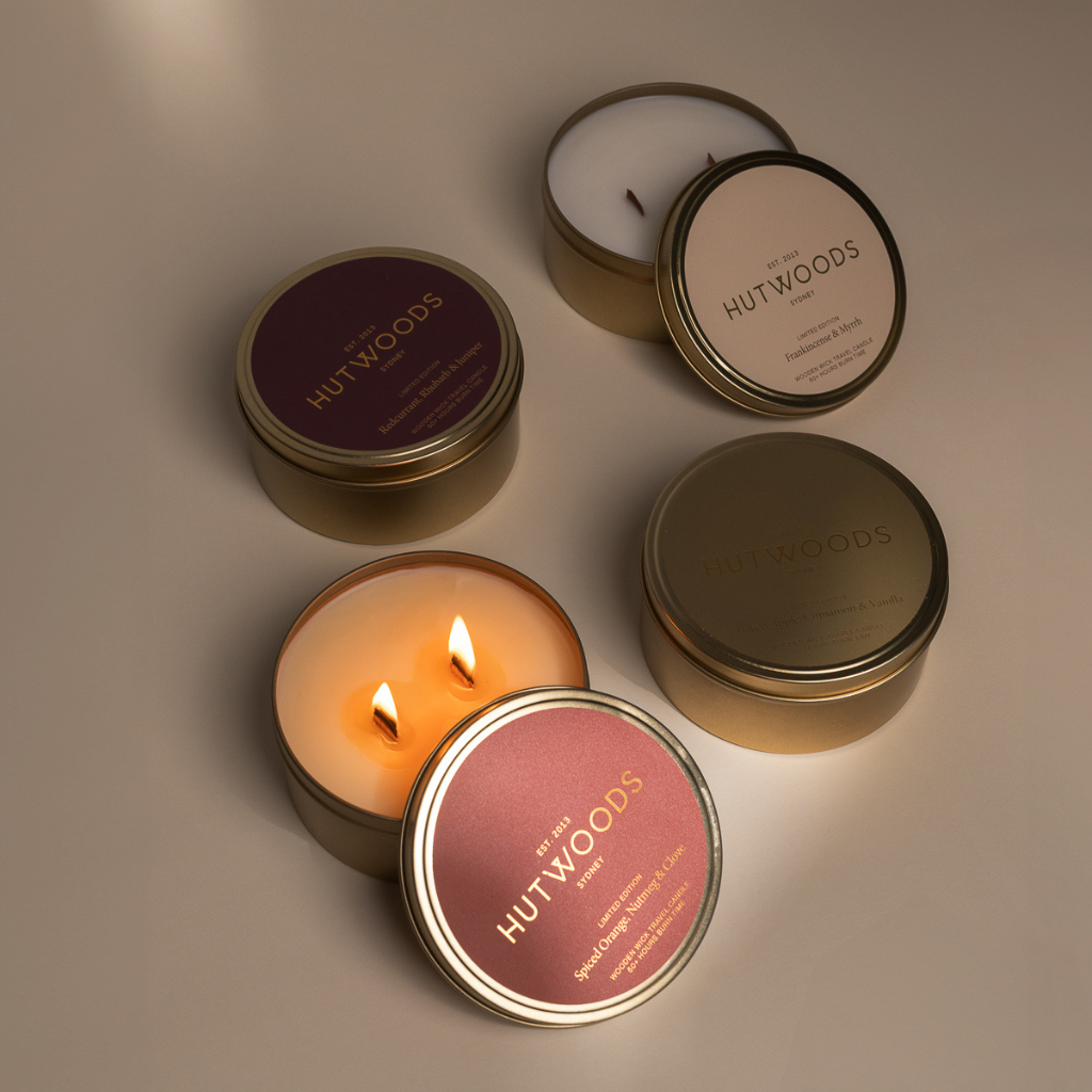 Baked Apple, Cinnamon & Vanilla Gold Travel Candle | 50+ Hours Burn Time