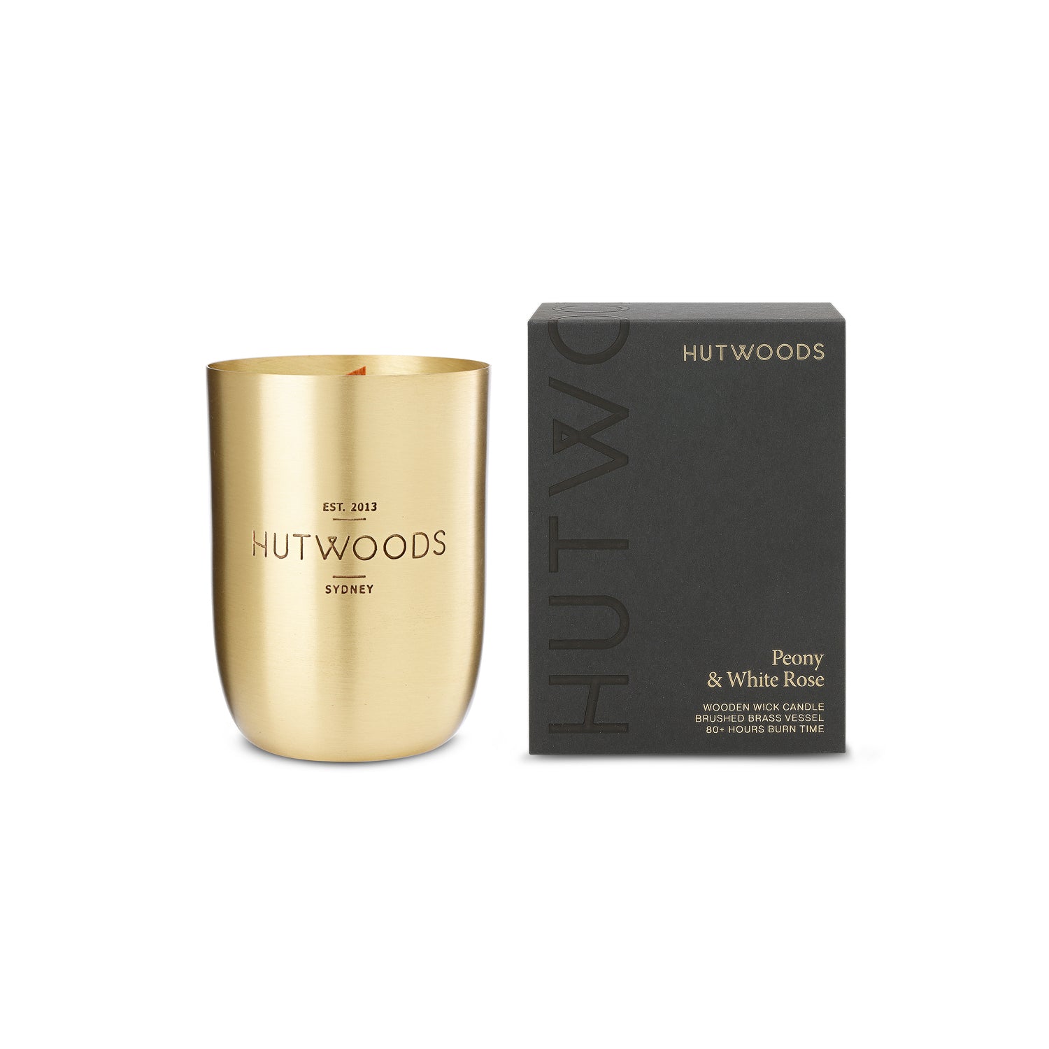 Peony & White Rose Brass Vessel | 80+ Hours Burn Time