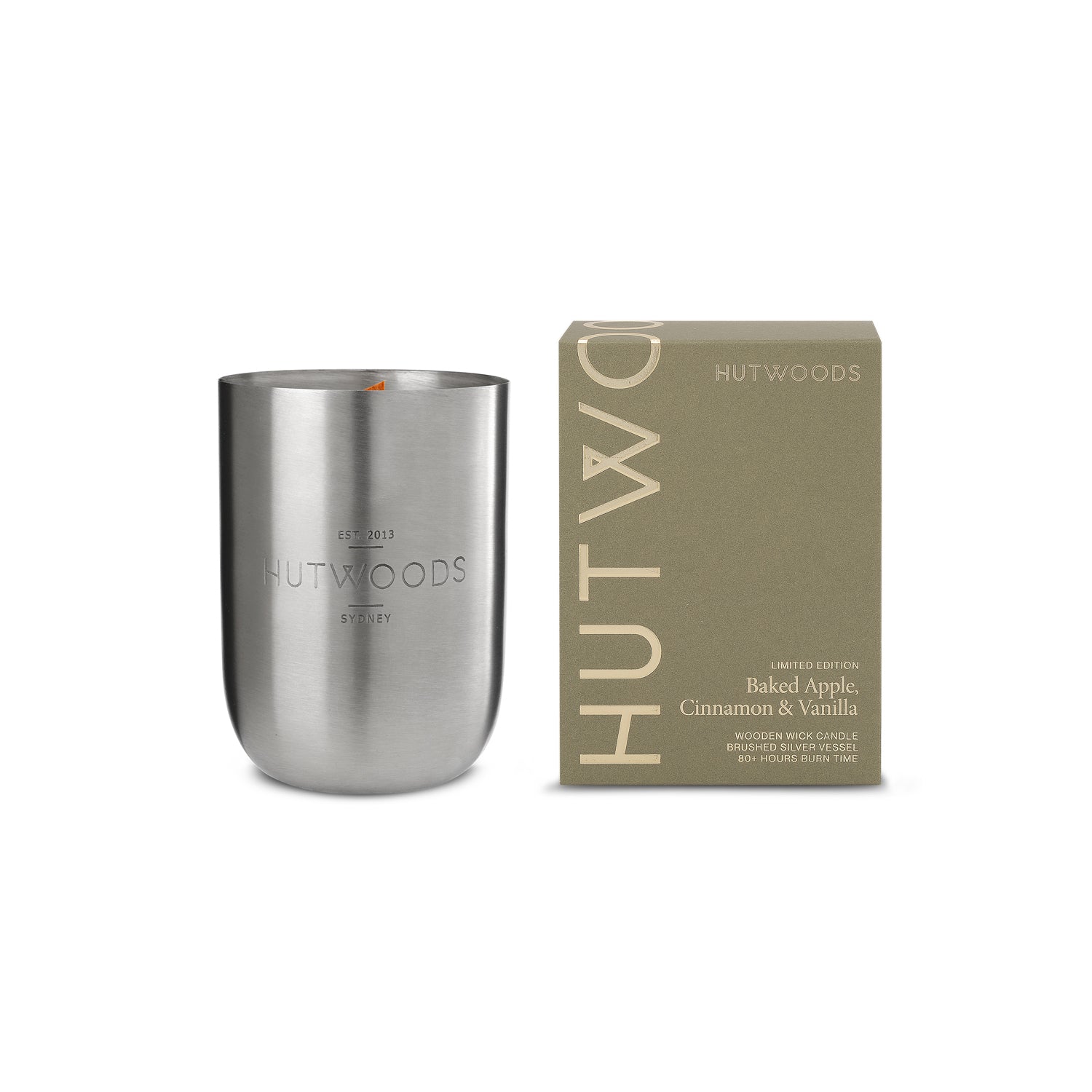 Baked Apple, Cinnamon & Vanilla Silver Vessel | 80+ Hours Burn Time