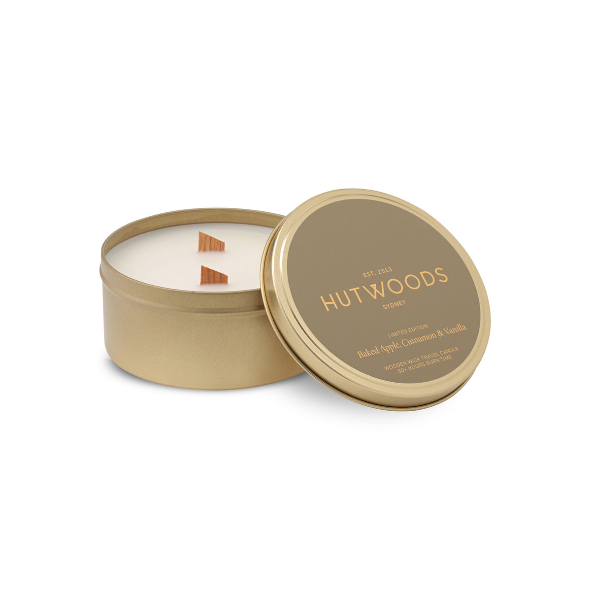 Baked Apple, Cinnamon & Vanilla Gold Travel Candle | 50+ Hours Burn Time