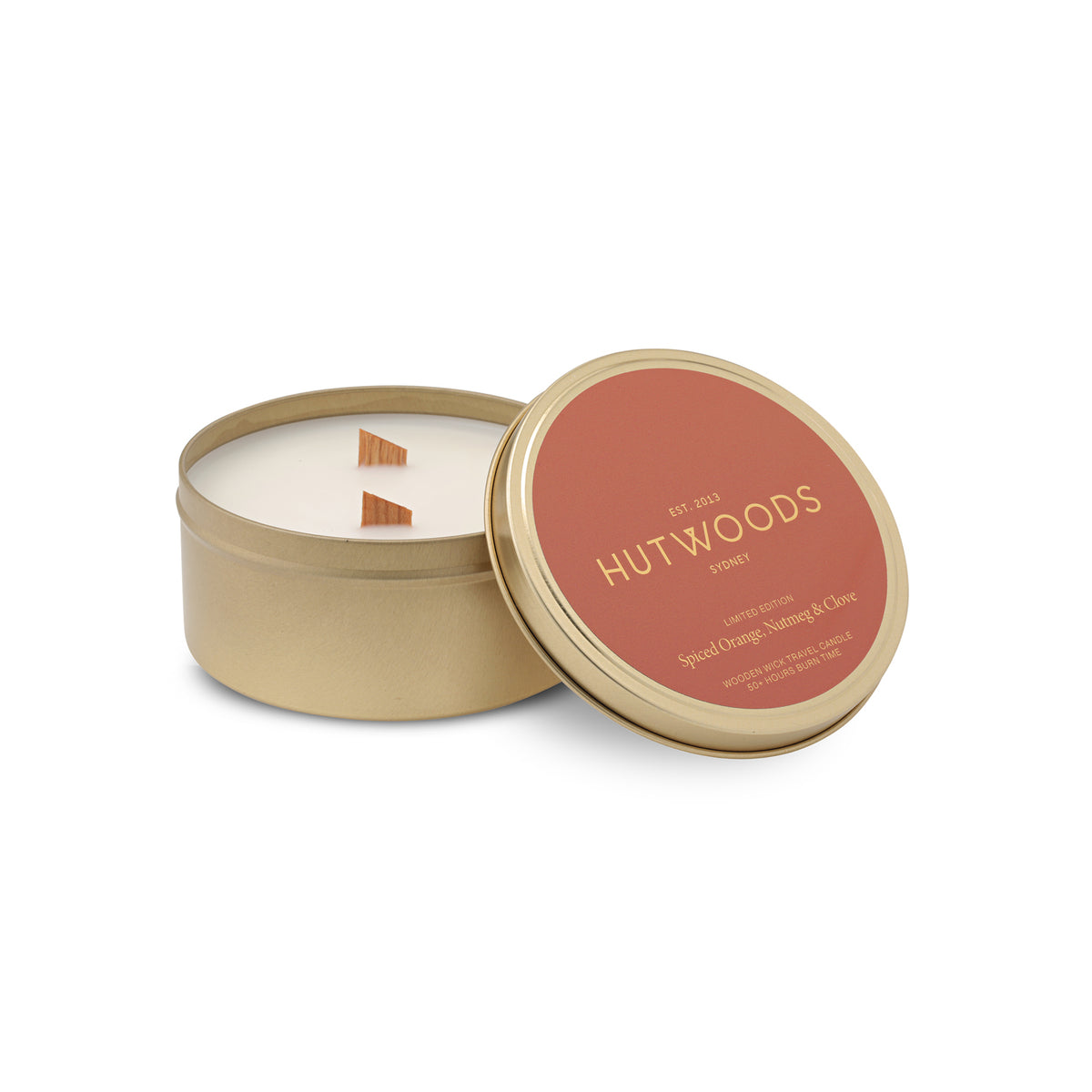 Spiced Orange, Nutmeg & Clove Gold Travel Candle | 50+ Hours Burn Time