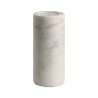 Luna Cove | Natural Stone Maxi Tea Light Candle Holder Vase | Inc. Pack of x3 Maxi Tea Lights