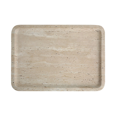 Sable Dune | Natural Stone Statement Tray | Inc. Pack of x3 Maxi Tea Lights