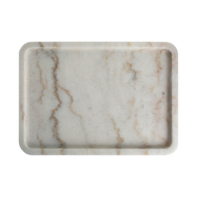 Luna Dune | Natural Stone Statement Tray | Inc. Pack of x3 Maxi Tea Lights