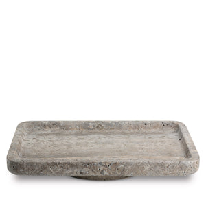 Alba Dune | Natural Stone Statement Tray | Inc. Pack of x3 Maxi Tea Lights