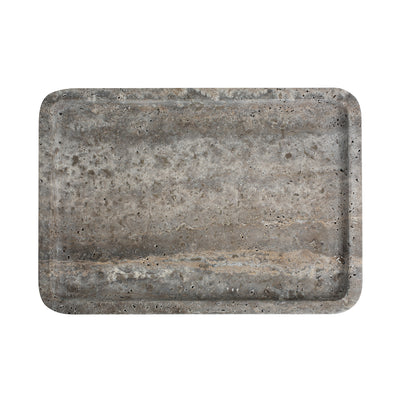Alba Dune | Natural Stone Statement Tray | Inc. Pack of x3 Maxi Tea Lights