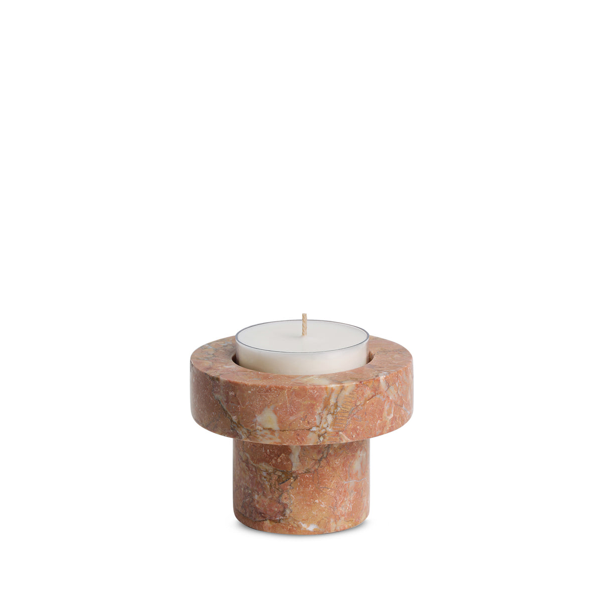 Terra Halo | Natural Stone Maxi Tea Light Candle Holder | Inc. Pack of x3 Maxi Tea Lights